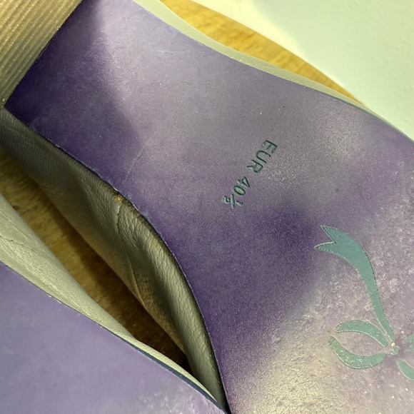 Poetic Licence Booties Grey Leather Blue Ribbon Houndstooth Pattern Retro Heels - Picture 9 of 9